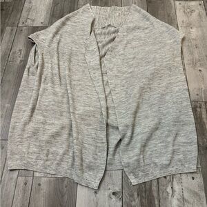 Athleta Loose Chunky Sleeveless Open Front Cardigan Sweater Vest Gray Medium